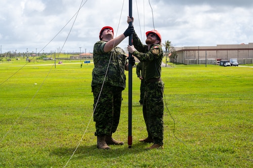 Communications team at pole