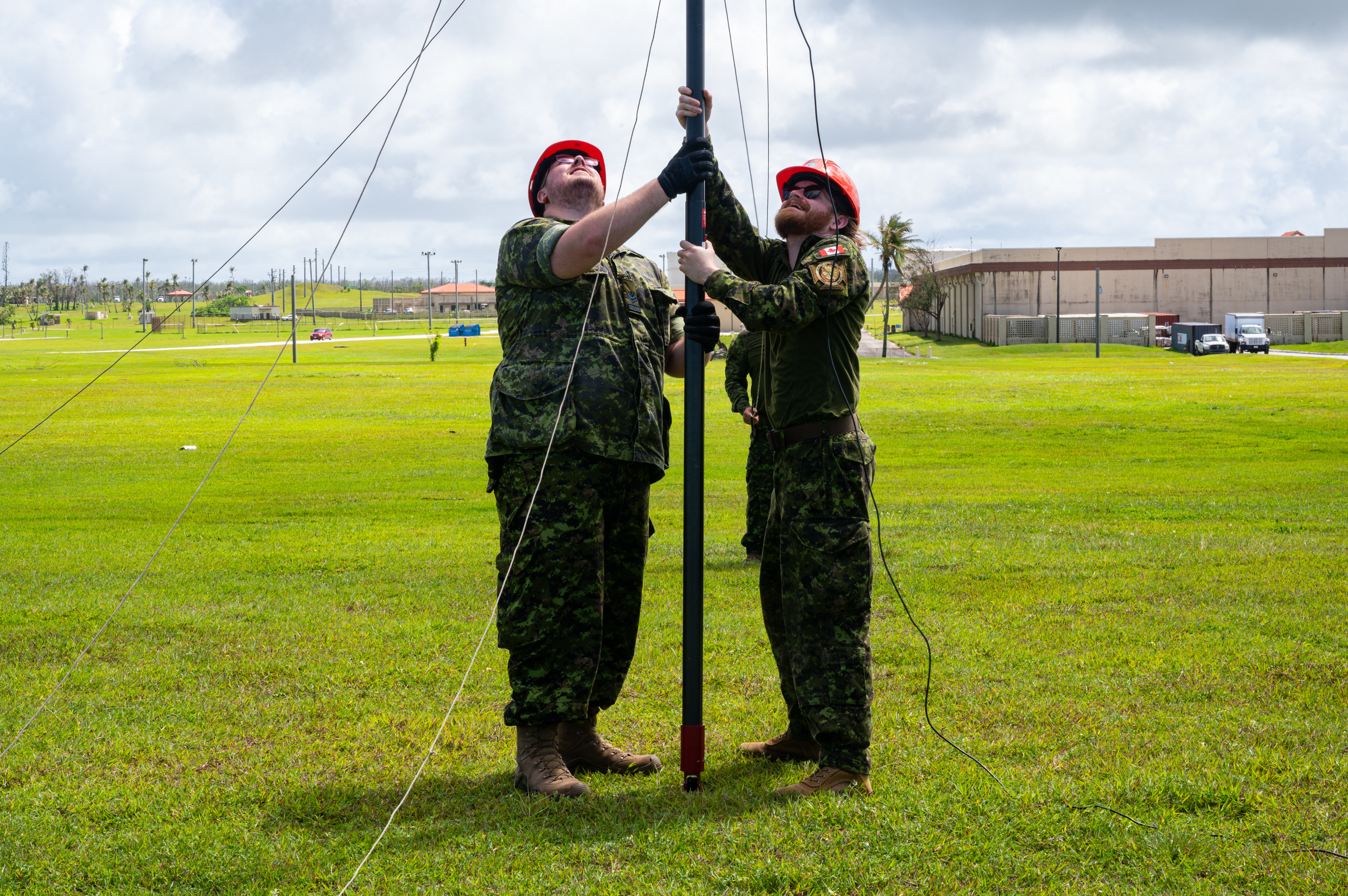 Communications team at pole