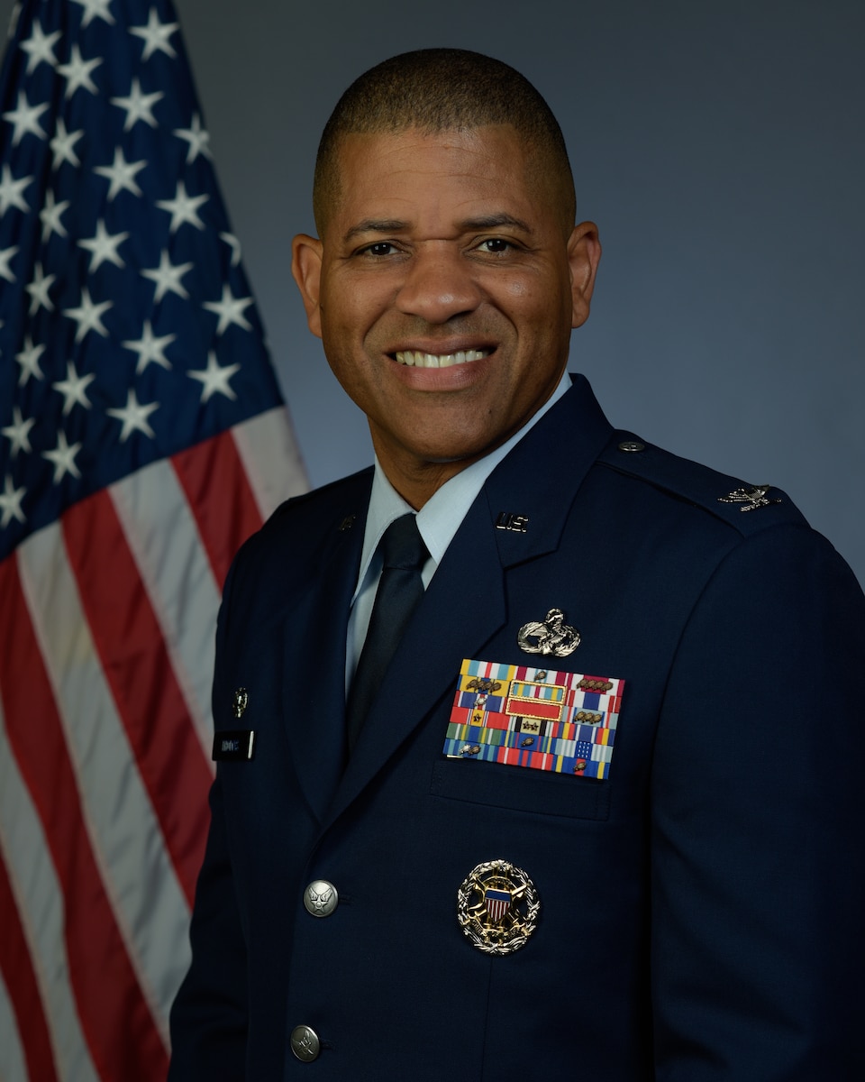 Official photo of 509th Mission Support Group Commander, Col. Illya K. Thomas