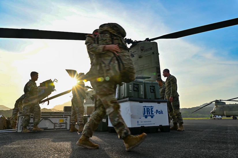 Throughout the week-long exercise, the 1st Battalion, 228th Aviation Regiment delivered more than 399,000 lbs. of building materials to remote locations and the MEDEL administered care to more than 1,200 patients.