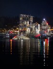 USS Connecticut (SSN 22) enters Dry Dock 5 at Puget Sound Naval Shipyard & Intermediate Maintenance Facility, July 11, 2023, in preparation for its upcoming Extended Docking Selected Restricted Availability. Dry Dock 5 was recently re-certified after undergoing seismic upgrades. (U.S. Navy photo by Wendy Hallmark)