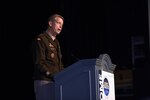 Army Gen. Daniel Hokanson, chief of the National Guard Bureau, speaks to military and senior leaders at the Department of Defense and National Guard State Partnership Program 30th Anniversary Conference at National Harbor, Maryland, July 17, 2023.