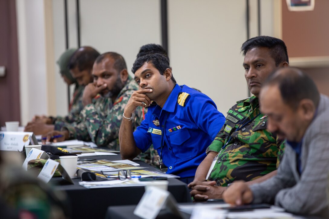 as part of the South Asia Regional Disaster Response Exercise and Exchange (DREE) 2023 at the Guam Army National Readiness Training Center, Guam, 17 July 2023. DREE aims to enhance regional cooperation and camaraderie, strengthen disaster response capabilities, and improve overall strategies, mechanisms, and coordination efforts. (U.S. Army photo by Spc. Elizabeth MacPherson)