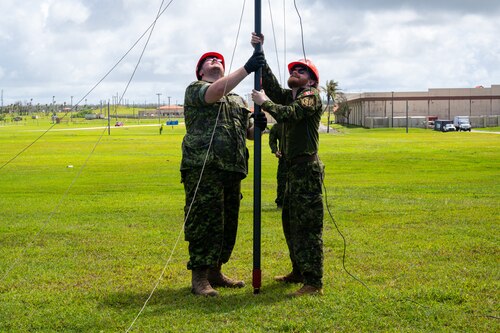 Communications team at pole