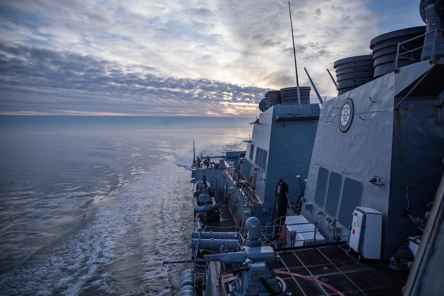 GULF OF RIGA (Jan. 20, 2023) The Arleigh Burke-class guided-missile destroyer USS Roosevelt (DDG 80) transits the Gulf of Riga, Jan. 20, 2023. Roosevelt is on a scheduled deployment in the U.S. Naval Forces Europe area of operations, employed by U.S. Sixth Fleet to defend U.S., allied and partner interests. (U.S. Navy photo by Mass Communication Specialist 2nd Class Danielle Baker/Released)