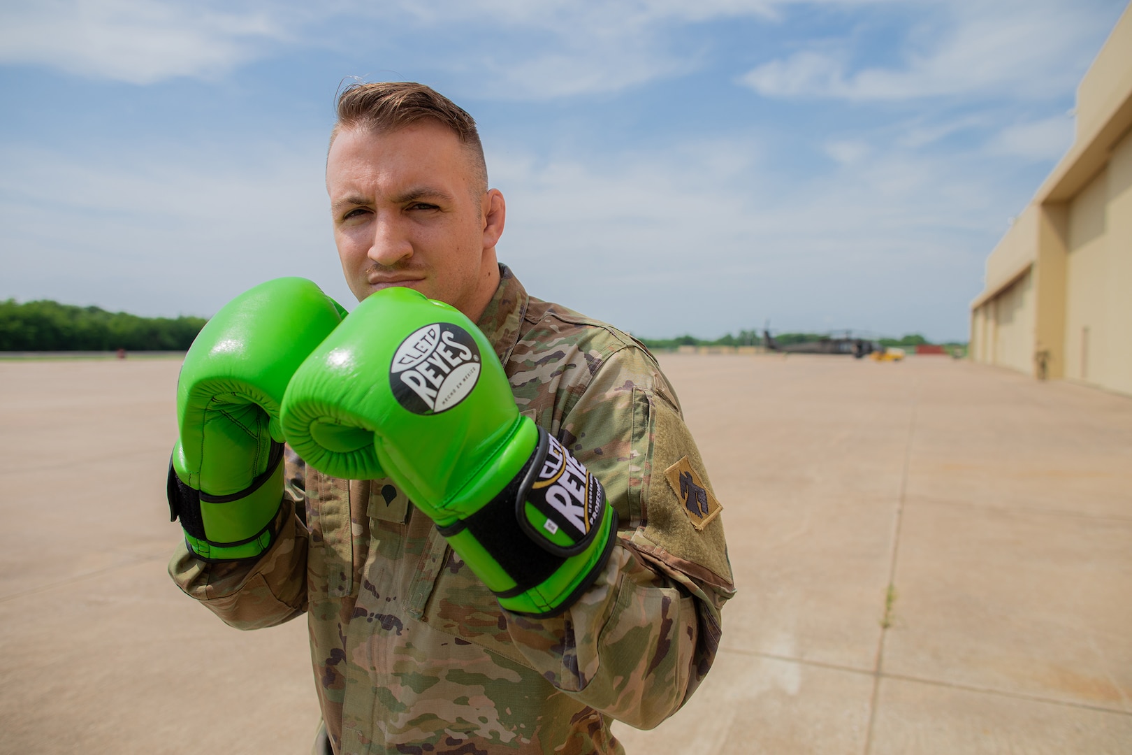 Spc. Justin Budd, a member of the Oklahoma Army National Guard from Tulsa, Oklahoma, harnessed his fighting spirit in an unconventional way.