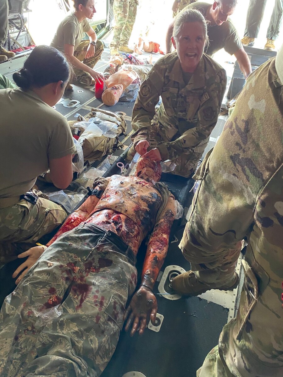 Joint Force Aeromedical Evacuation training at Yokota Air Base, Japan on July 16, 2023