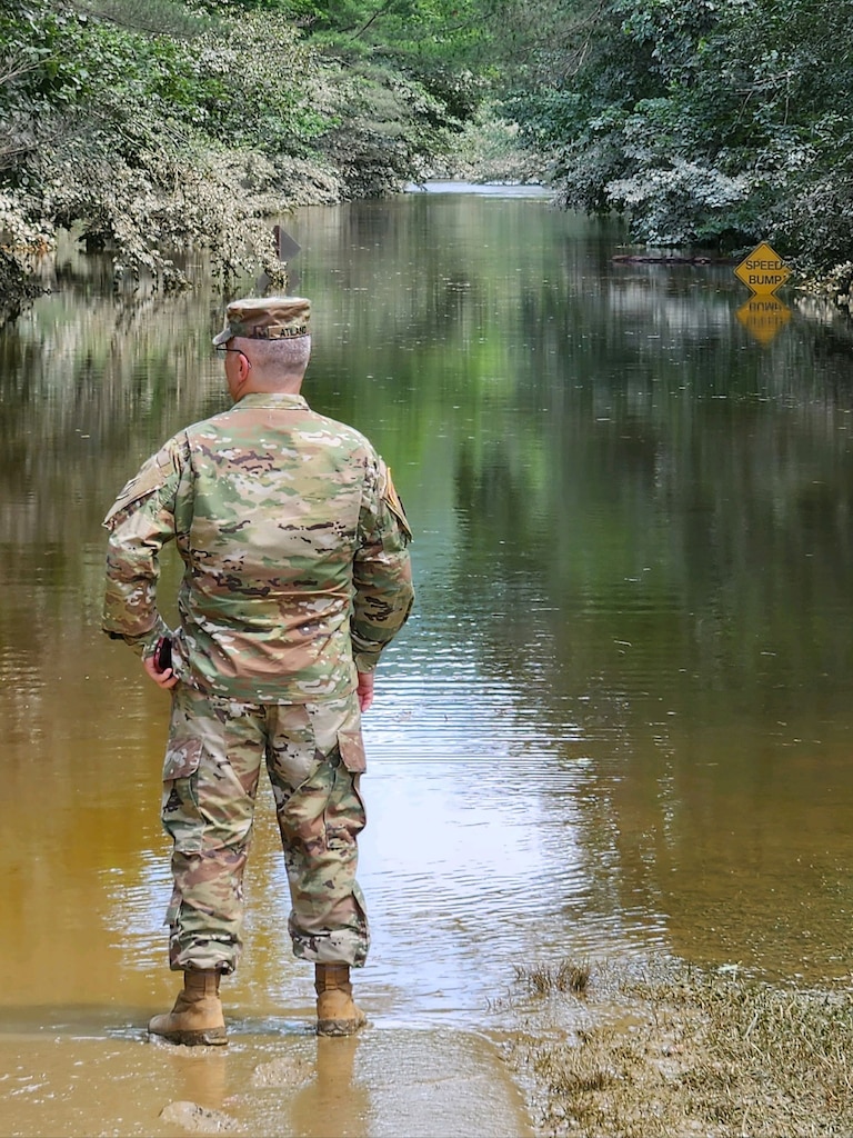 Col. John Atilano visits personnel and assesses damage at Ball Mountain Dam, Townshend Dam, and Winhall campground on Friday, July 14, 2023.