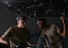 Senior Airman Cody Brittain (left) and U.S. Air Force Staff Sergeant Tony Rodgers, 5th Aircraft Maintenance Squadron load crew members, inspect the wing pylon of a B-52H Stratofortress at Minot Air Force Base, North Dakota, July 14, 2023. The B-52H Stratofortress is capable of carrying up to 70,000 pounds of munitions. (U.S. Air Force photo by Airman 1st Class Kyle Wilson)