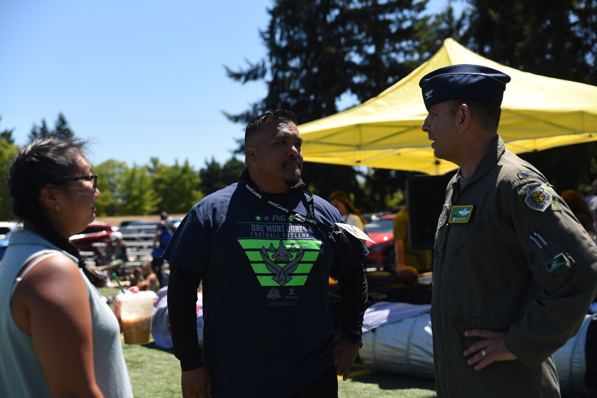 Jones hosted the camp and provided autographed photographs for more than 100 JBLM children from the ages of 6-14. (U.S. Air Force by Airman 1st Class Kylee Tyus)