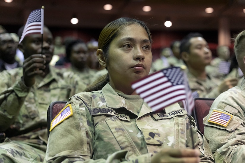 'Greener pastures:' USCIS naturalizes 37 troops, family members during Bliss ceremony