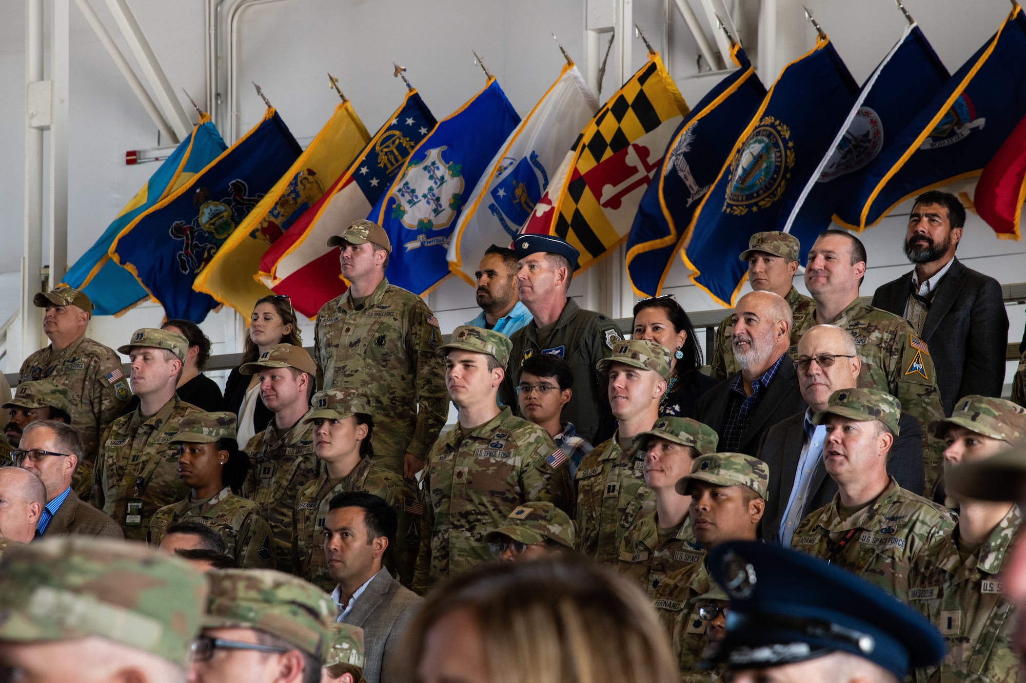 Space Training and Readiness Command holds a change of command ceremony at Peterson Space Force Base, Colorado, July 20, 2023. During the ceremony, U.S. Air Force Maj. Gen. Shawn N. Bratton relinquished command to U.S. Space Force Brig. Gen. Timothy A. Sejba.  (U.S. Space Force photo by Senior Airman Brooke Wise)