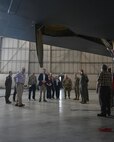 Leadership from the Defense Logistics Agency in Virginia receives a tour of a B52-H Stratofortress at Minot Air Force Base, North Dakota, July 18, 2023. DLA manages the end-to-end global defense supply chain – from raw materials to end user disposition – for the five military services, 11 combatant commands, other federal, state and local agencies partner and allied nations. (Air Force photo by Senior Airman Caleb S. Kimmell)
