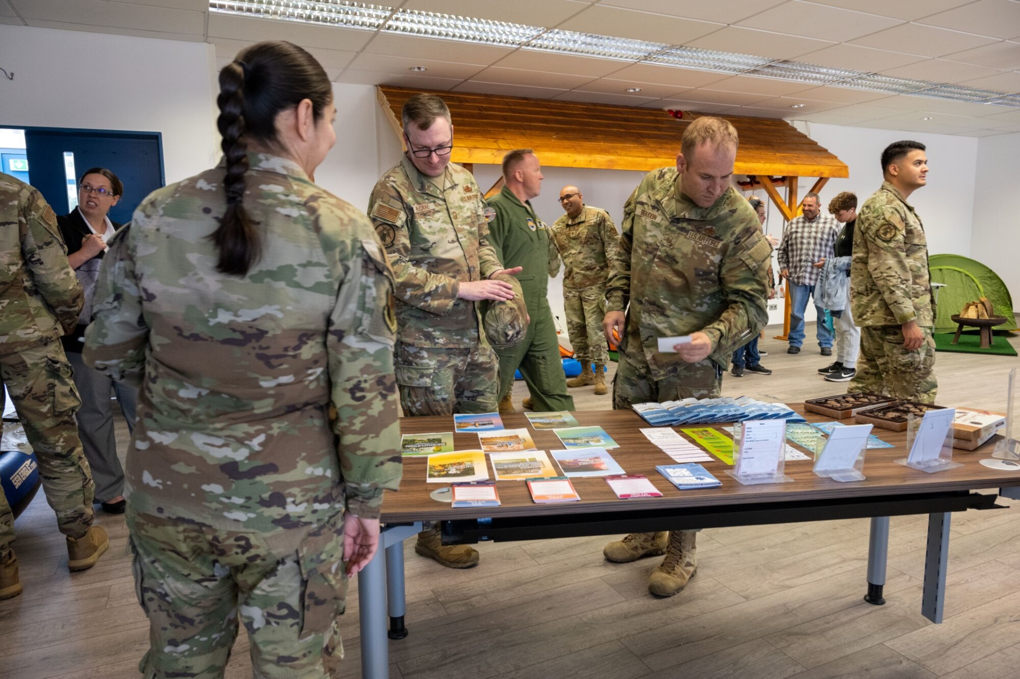 Members of Spangdahlem explore the facilities in Community Commons at Spangdahlem Air Base, Germany, July 21, 2023.
