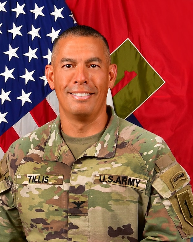 Colonel Terry R. Tillis is a native of Sanford, Florida, and began his military career upon graduation from the University of Central Florida as an Armor Officer. His first assignment was to Fort Benning, GA where he served in 2nd Battalion, 69th Armor Regiment, 3rd Brigade, 3rd Infantry Division as a plans officer, Tank, and Mortar Platoon Leader.Following attendance at the Infantry Captains Career Course, Colonel Tillis has served in several command and staff positions including Assistant Operations Officer, 3rd Battalion, 67th Armor Regiment, 2nd Brigade, 4th Infantry Division Fort Hood, TX; Tank Company Commander, C CO 3-67 AR; Company OC/T, Operations Group (Tarantula Light Infantry TF) Fort Irwin, CA; APMS and Battalion XO for the University of Southern California; Military Transition Team Chief and Operations Officer, 3rd Brigade, 25th Infantry Division; Squadron Operations and Executive Officer, 2/11 ACR; Regimental Operations Officer, 11th ACR Fort Irwin, CA; Squadron Executive Officer OC/T, Operations Group (TF4 Cavalry Squadron) Fort Polk, LA; Aide de Camp to the Commanding General, TRADOC Fort Eustis, VA; Commander, 2nd Battalion, 23rd Infantry Regiment, 4th Infantry Division, Fort Carson, CO; 4th Infantry Division ACoSG-5 Plans Officer; and 2nd Infantry Division ACoSG-3 Operations Officer.