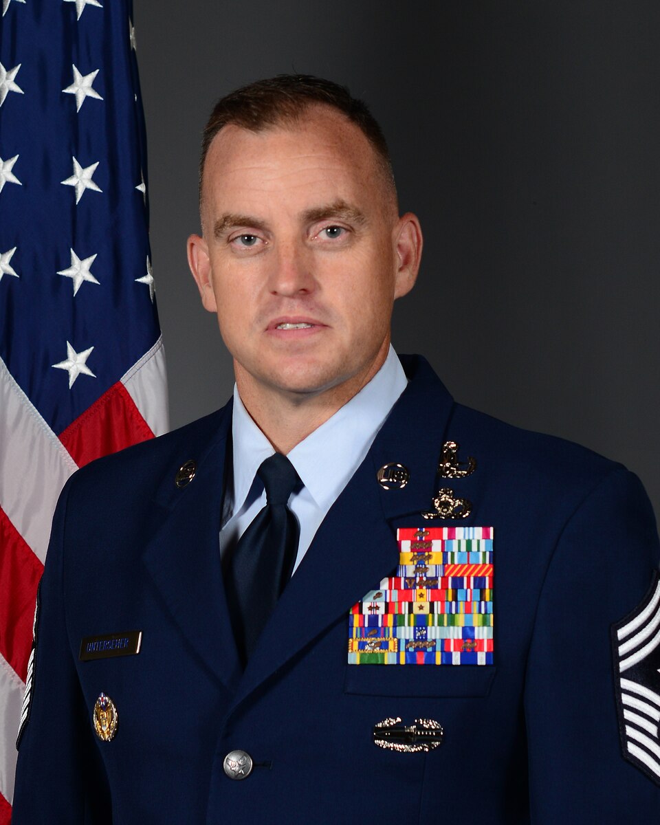 Portrait of Chief Master Sgt. Jeremy Untereseher.