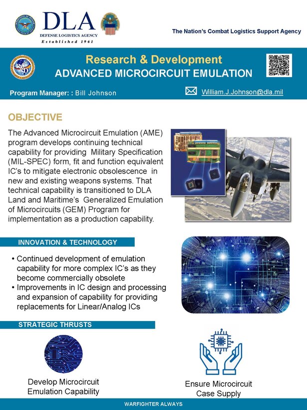 Front page of Advanced Microcircuit Emulation brochure