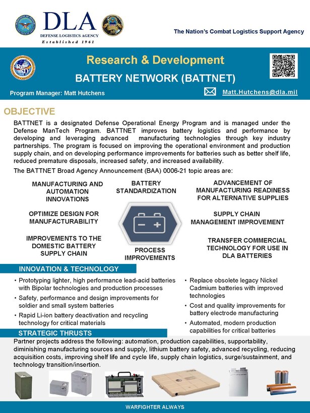 front page of Battery Network brochure