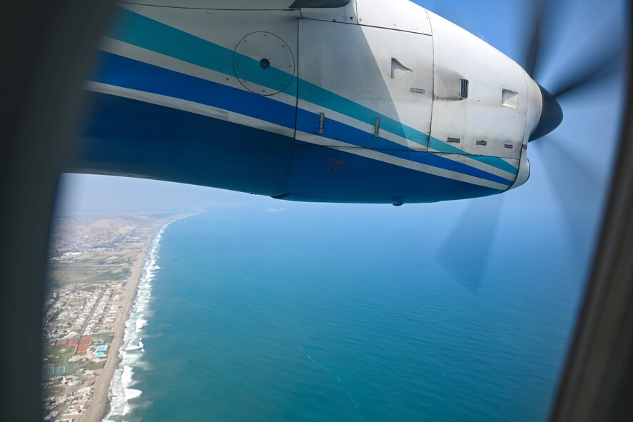 view of an aircraft in the sky