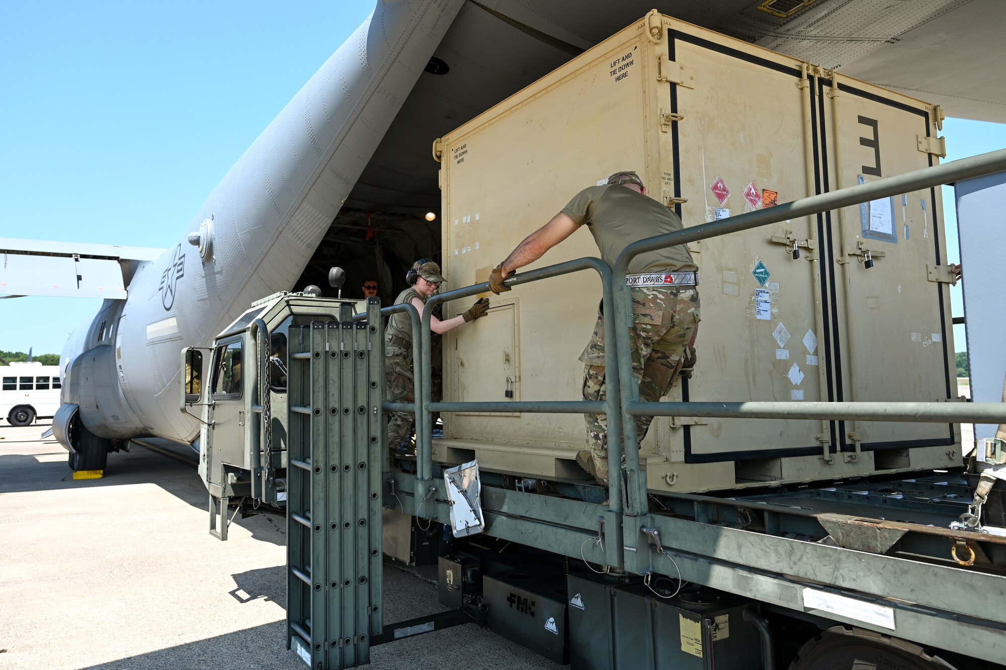 Airmen from the 19th Airlift Wing return home from Exercise Mobility Guardian 2023.