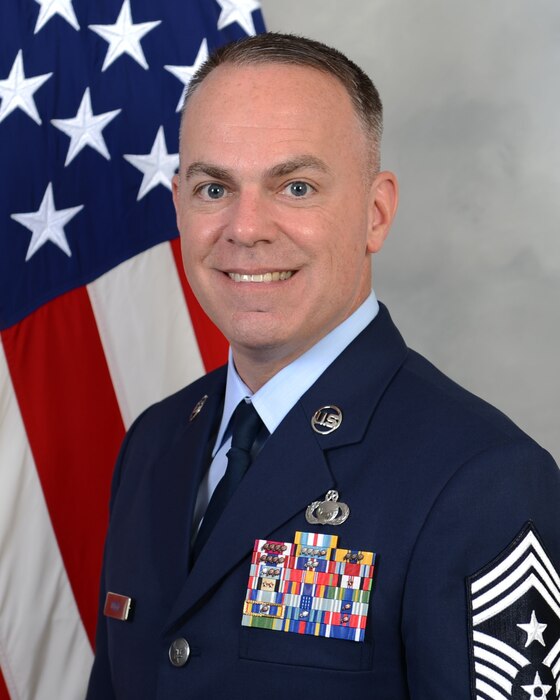 U.S. Air Force Chief Master Sgt. Timothey Hodgin, 62d Airlift Wing Command Chief.