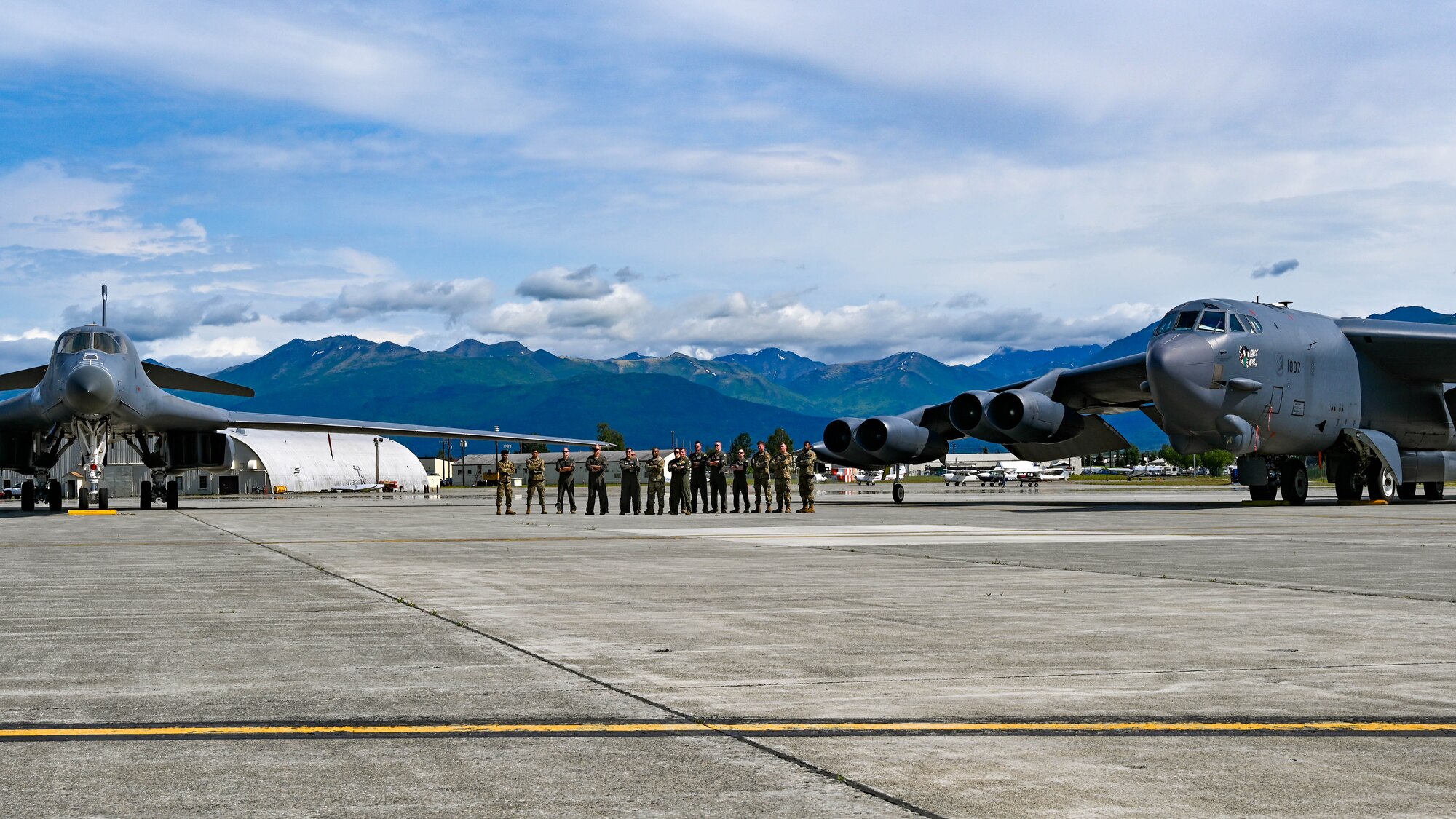 B-52 and B-1 teams conduct bomber ACE mission at JBER, Alaska.