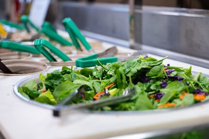 Greens in a salad bar