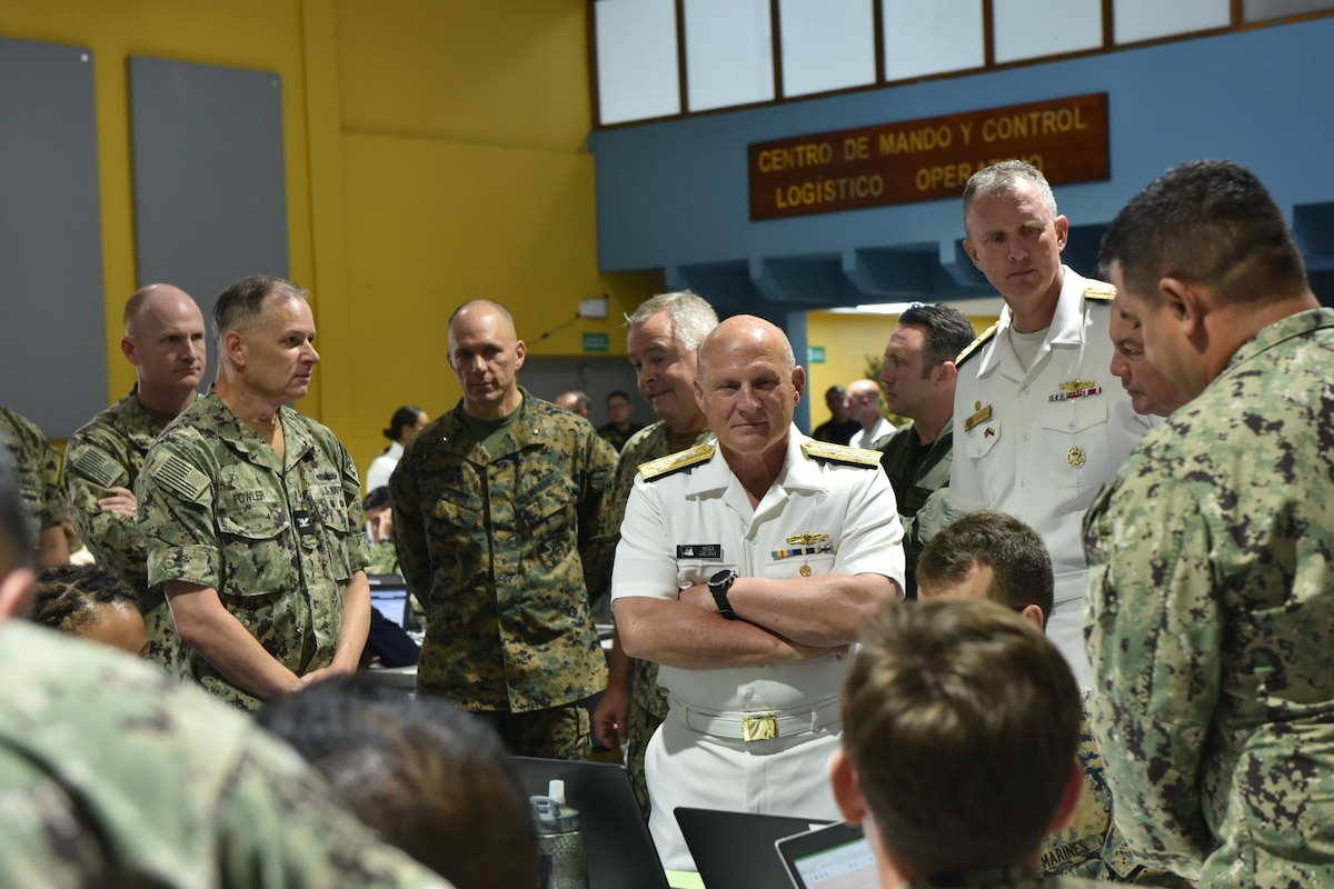 Adm. Mike Gilday arrives visits Cartagena, Colombia.