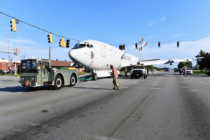 aircraft being towed