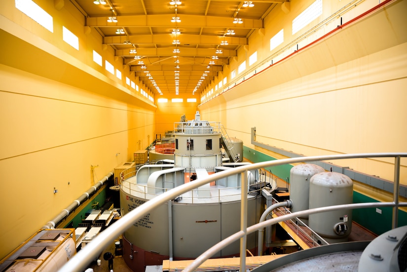 Inside Ice Harbor Lock and Dam's Powerhouse in which Units 1-3 will be replaced with improved fish passaged turbines.