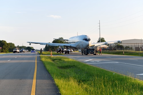 aircraft being towed