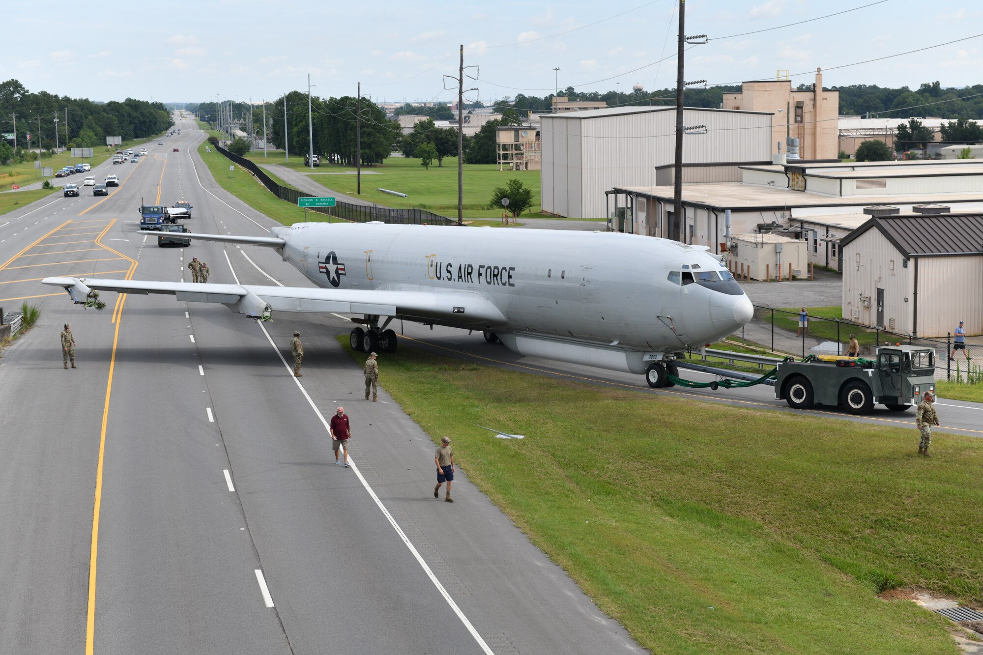 aircraft being towed