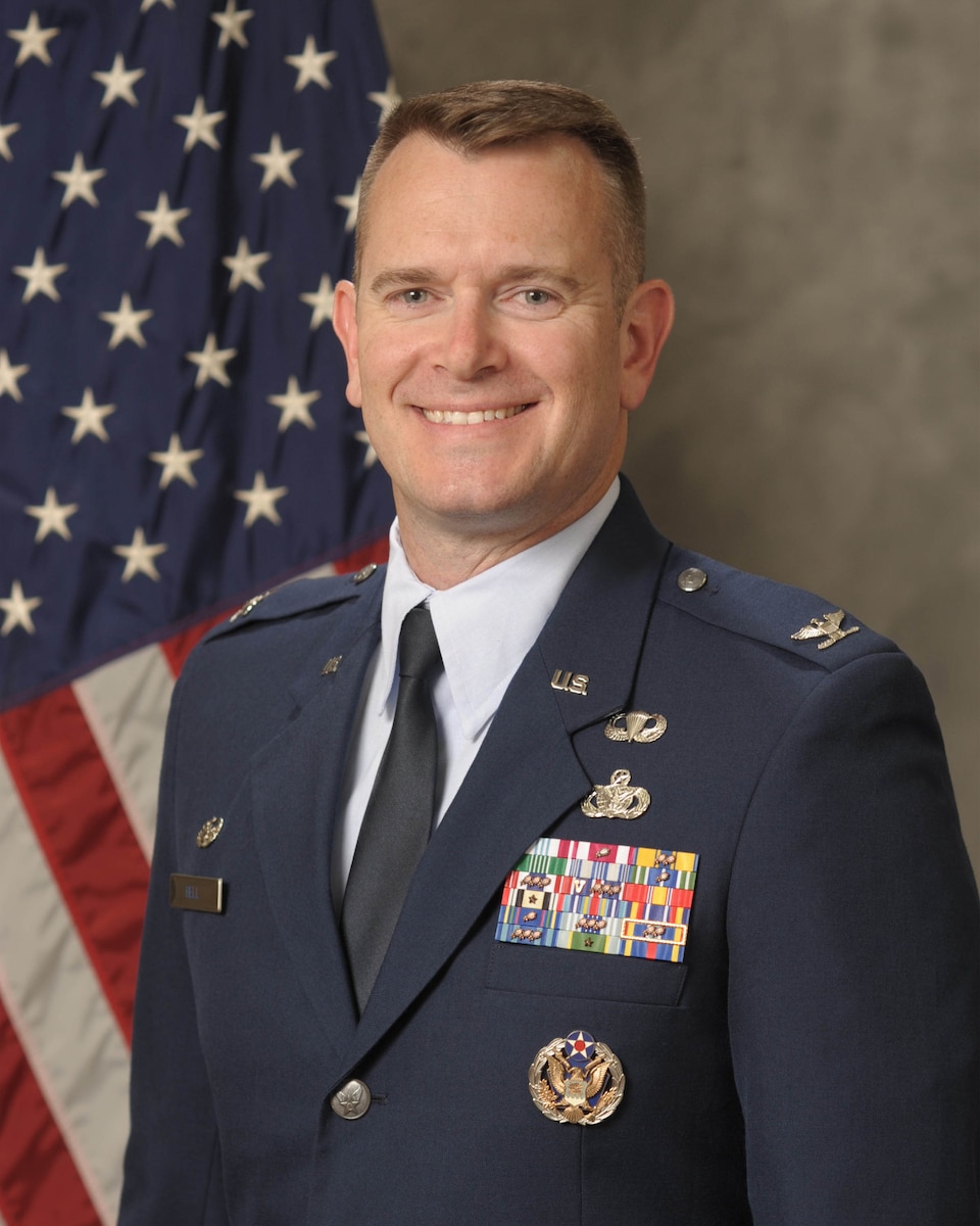 Official photo of Col. Jonathan B. Bell at Misawa Air Base, Japan, July 26, 2023.