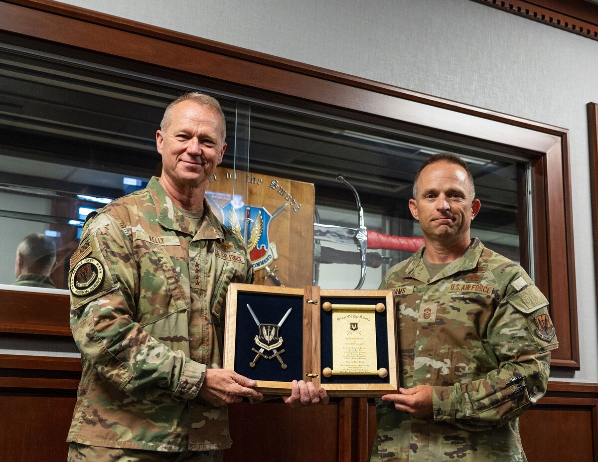Gen. Mark Kelly, commander of Air Combat Command receives an invitation to the Order of the Sword