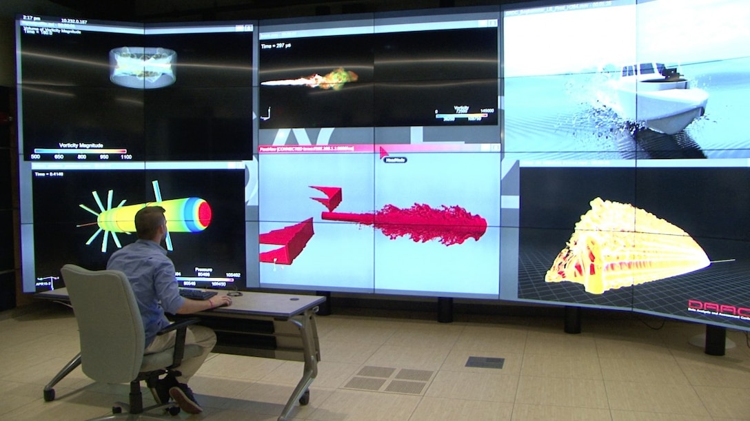 A scientist at Aberdeen Proving Ground Maryland uses a supercomputer for mathematical simulations instead of mass fabrication, which result in the conservation of human and physical resources. For more than a decade the U.S. Army Engineering and Support Center, Huntsville (Huntsville Center) has maintained acquisition and contract management of the Department of Defense High Performance Computing Modernization Program. However, changes to the program are underway to turn over the program to the U.S. Army Engineer Research Development Center (ERDC), Vicksburg Miss., contracting activity as early as September.