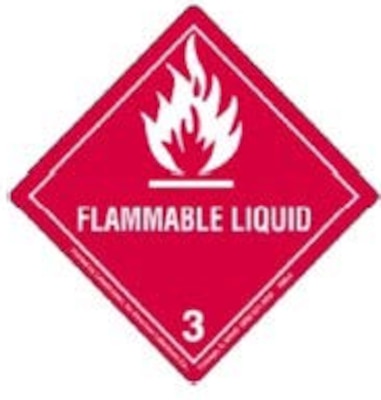 Special hazardous marking for Flammable Liquid material