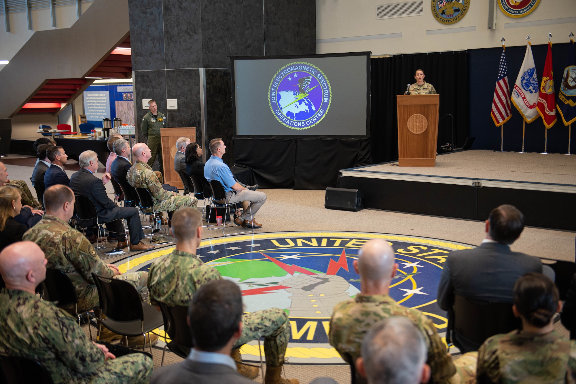 U.S. Strategic Command (USSTRATCOM) officially stood up the Joint Electromagnetic Spectrum (EMS) Operations Center (JEC) during a ceremony at USSTRATCOM today. The JEC will serve as the heart of the Department of Defense's Electromagnetic Spectrum Operations with the primary goal of restructuring accounts for force management, planning, situation monitoring, decision-making, and force direction.