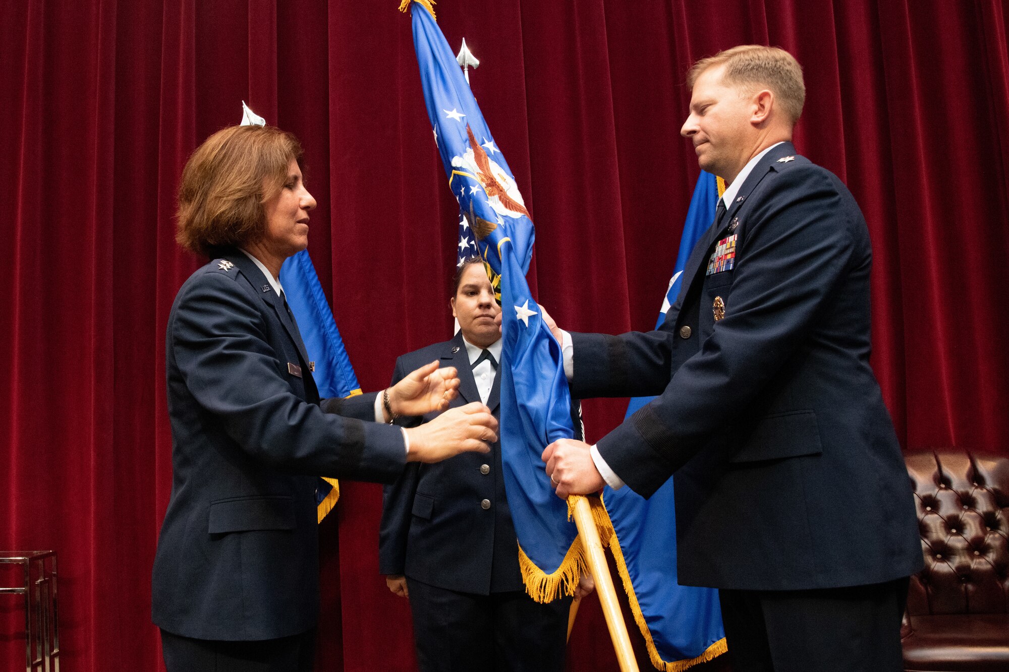 Major Gen. Parker H. Wright took command of the Curtis E. LeMay Center for Doctrine Development and Education and the position of deputy commander of Air University during a change of command ceremony held July 21, 2023.