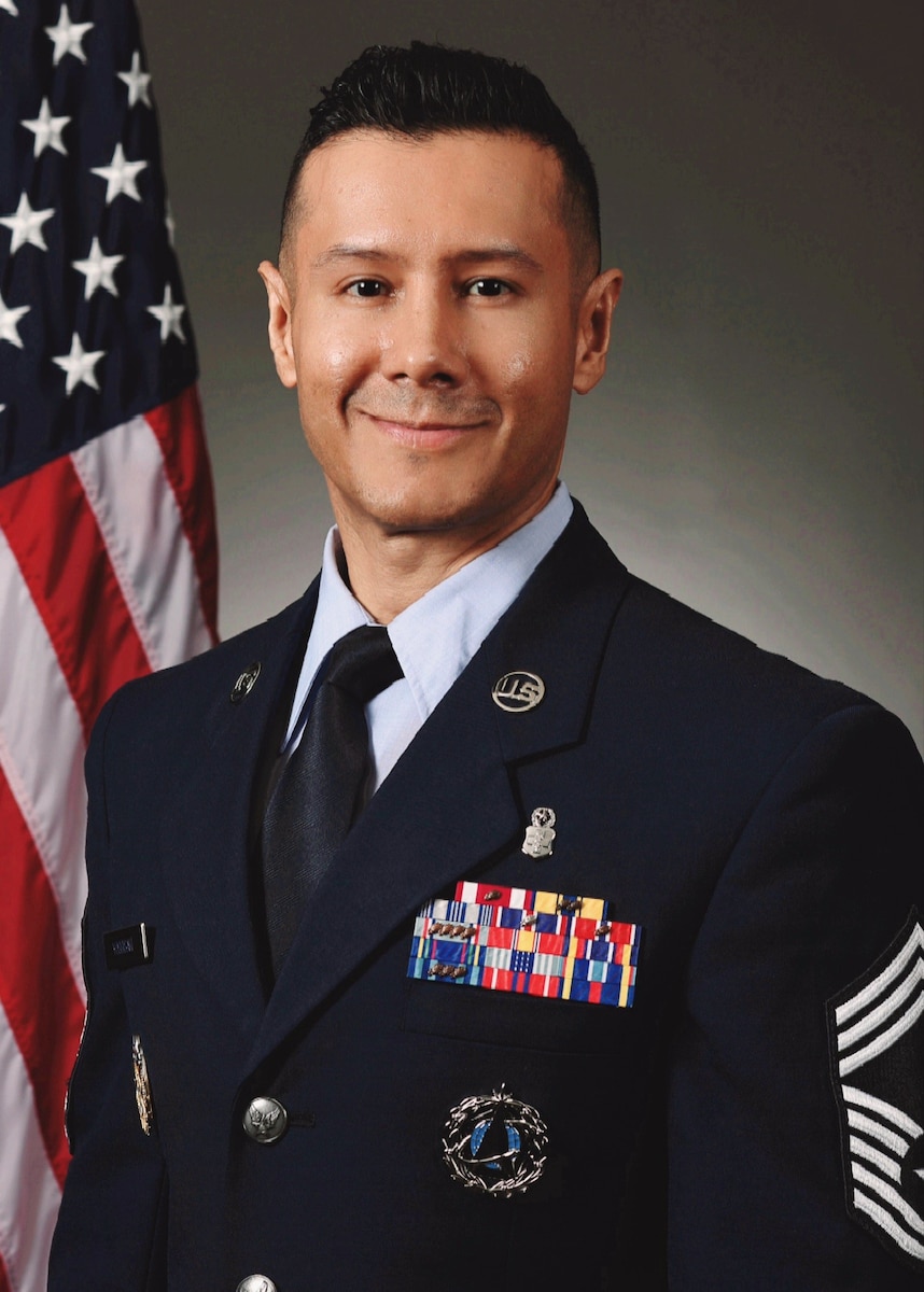 CMSgt Diego Yoshisaki posing for a headshot