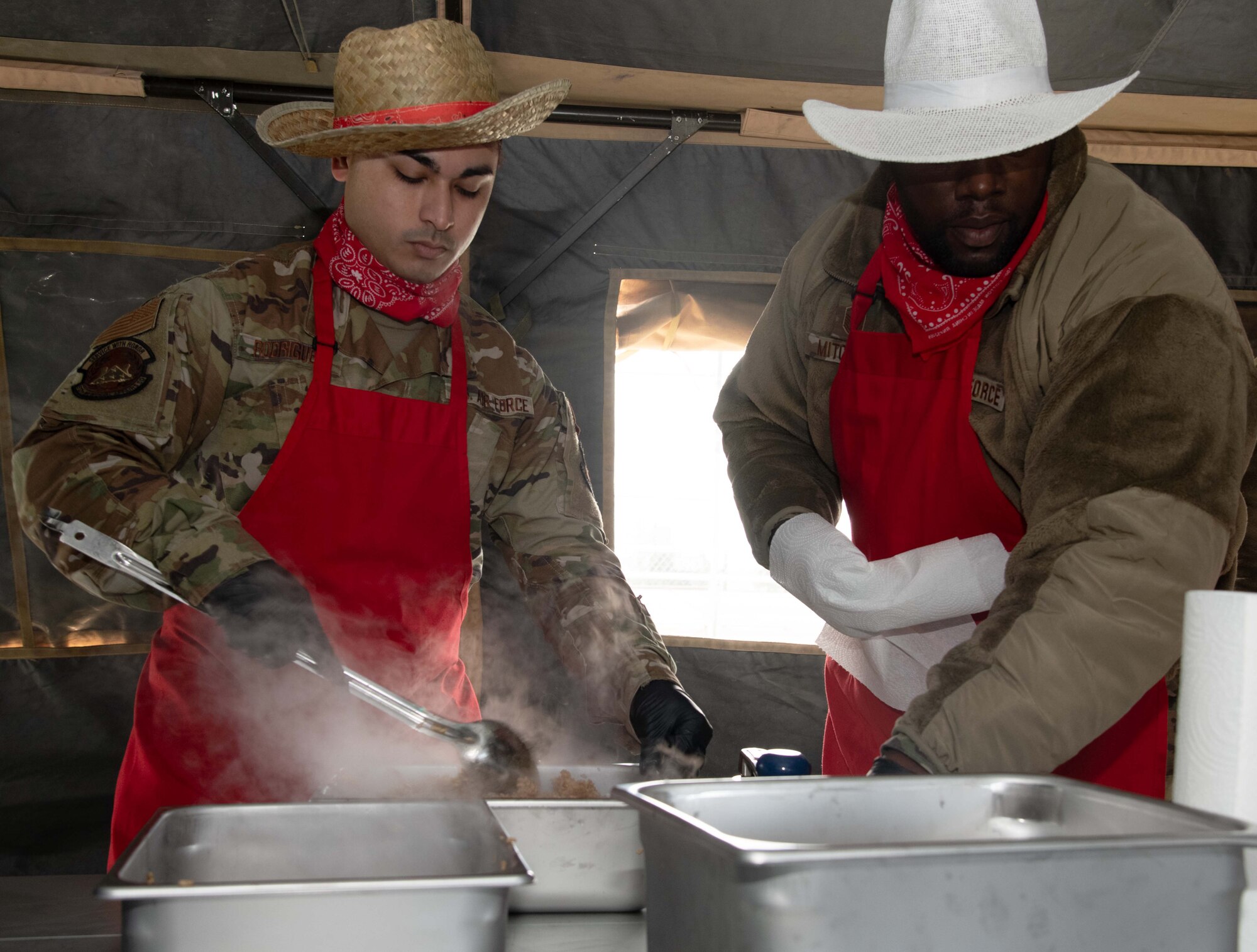 Sergeants serve food