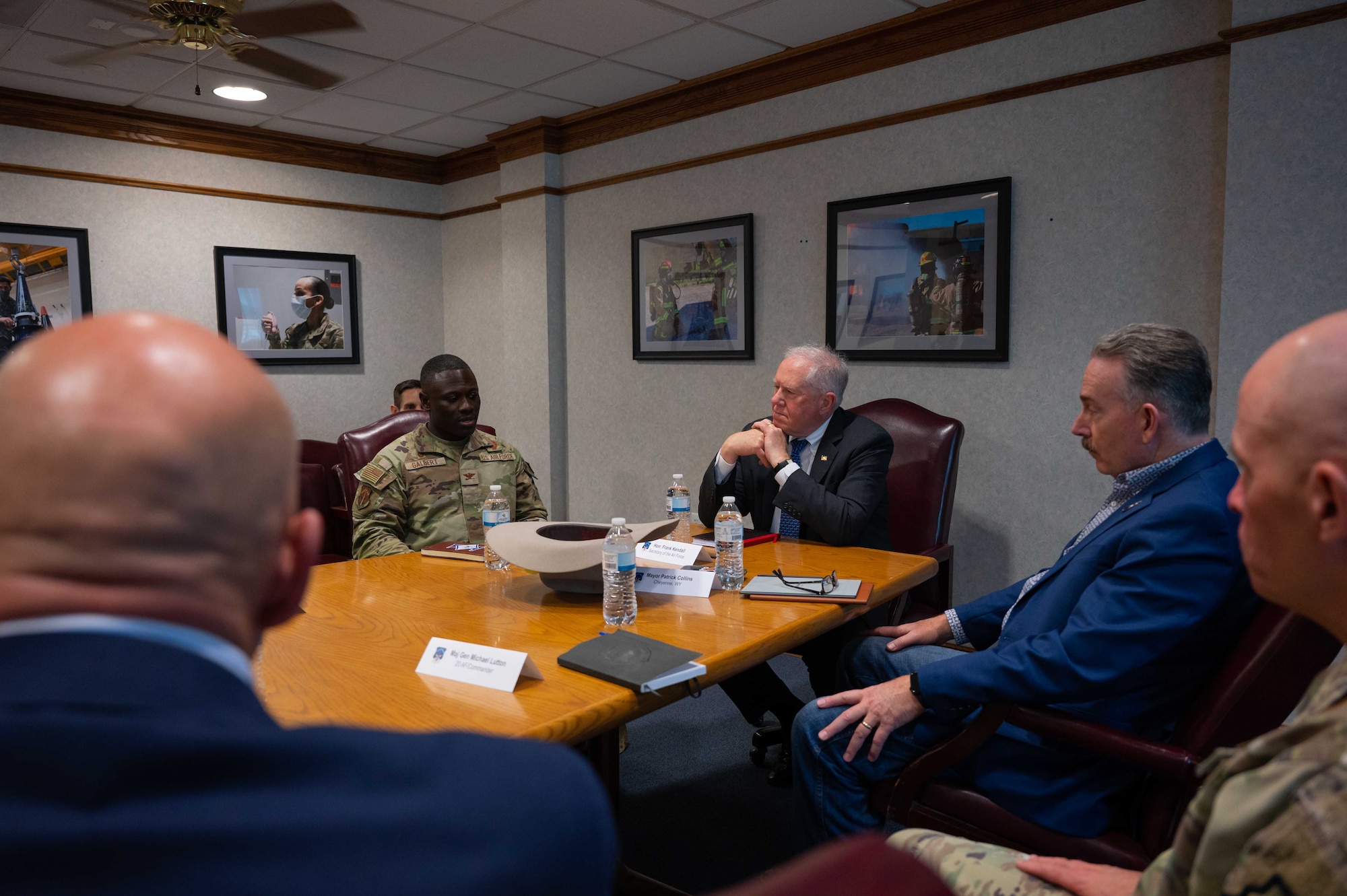Secretary of the Air Force at a table discussion