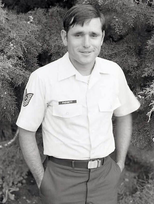 Photo is of a young caucasian man in a U.S. Air Force uniform