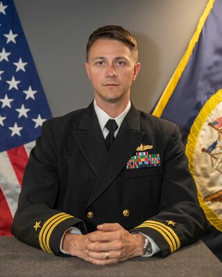 Official studio photo for Cmdr. William Bridges, Executive Officer, USS Mesa Verde (LPD 19)