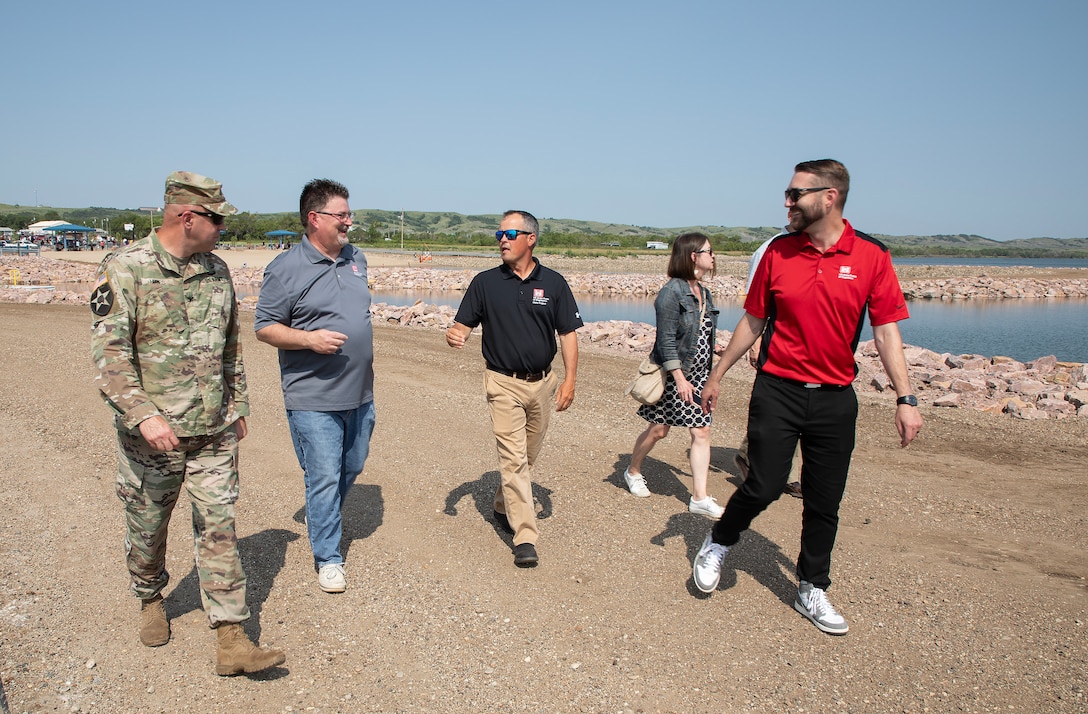 A photo from the Lower Brule Sioux Tribe natural resources preservation and ecosystem restoration Tribal Partnership Program project ceremony.