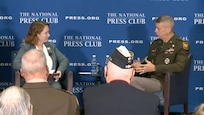 Screen capture from the livestream of Gen. Daniel Hokanson, chief of the National Guard Bureau, who spoke at a National Press Club in-person Headliners Newsmaker on Thursday, July 27, 2023, at 10 a.m.