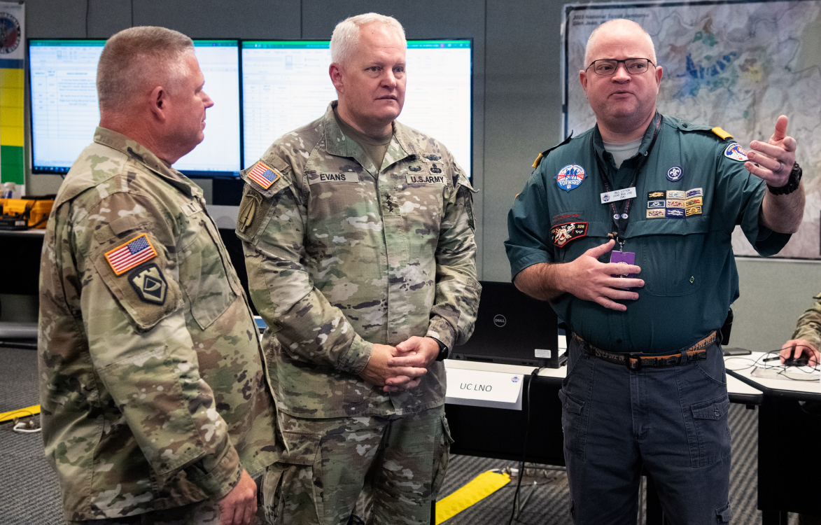 U.S. Army North commander visits 2023 National Jamboree > Joint Base