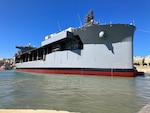 VALLETTA, Malta – The Lewis B. Puller-class expeditionary sea base USS Hershel “Woody” Williams (ESB 4) undocks during its first Regular Overhaul (ROH), a planned maintenance period, in the European area of operations at Palumbo Shipyard Malta. ROHs are routine, planned maintenance periods providing necessary repairs, maintenance and modernization for the ship to operate at full technical capacity and mission capability for its entire designed service life. (U.S. Navy photo)