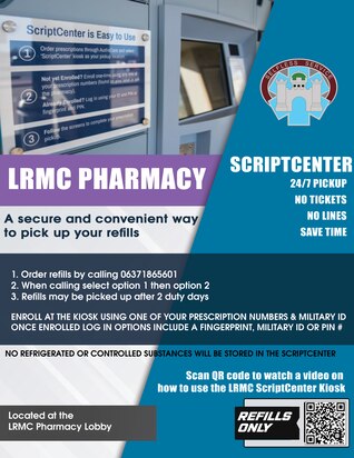 On Sept. 23, 2023, LRMC is transitioning to a new Electronic Health Record, MHS GENESIS. During this transition period expect longer than normal wait times. Here are some tips and options to benefit your pharmacy experience.