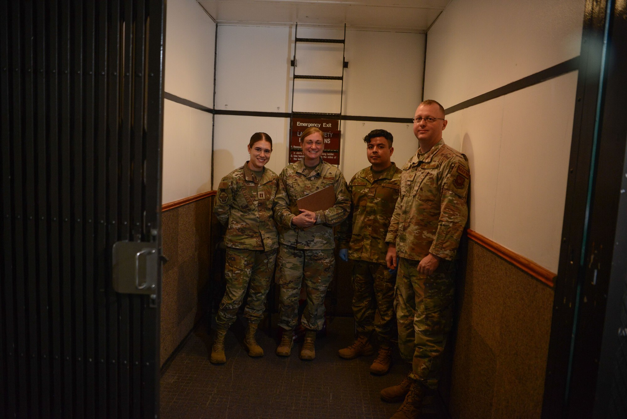 Airmen from the U.S. Air Force School of Aerospace Medicine, the 5th Operational Medical Readiness Squadron, and the 742nd Missile Squadron pose for a photo at a missile alert facility (MAF), near Minot Air Force Base, North Dakota, July 25, 2023. The team assessed indoor air quality at each facility to include temperature, humidity, carbon dioxide and carbon monoxide levels. as part of the ongoing “Missile Community Cancer Study,” air, water and soil quality will be tested at all the missile alert facilities within Air Force Global Strike Command’s three operational intercontinental ballistic missile wings for potential occupational hazards. USAFSAM is part of the Air Force Research Laboratory’s 711th Human Performance Wing.