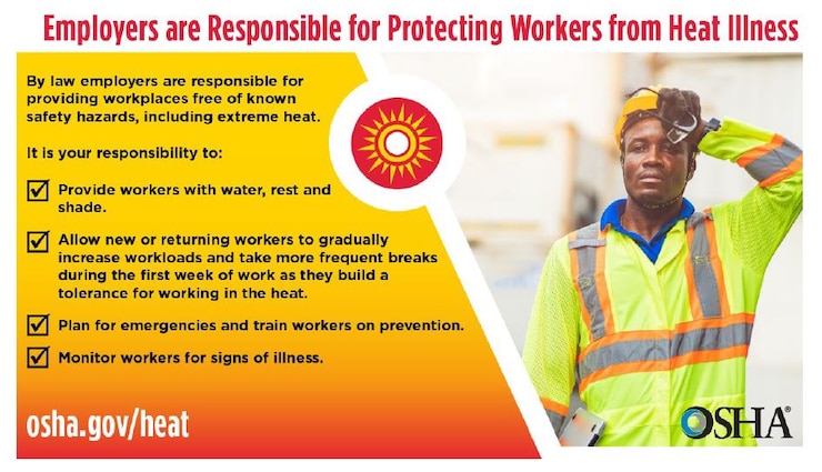 Graphic about extreme heat being dangerous to workers